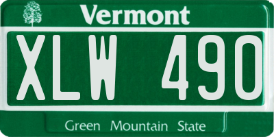 VT license plate XLW490