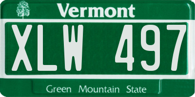 VT license plate XLW497