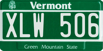 VT license plate XLW506