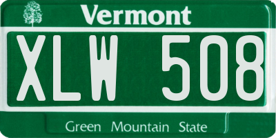 VT license plate XLW508