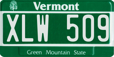 VT license plate XLW509