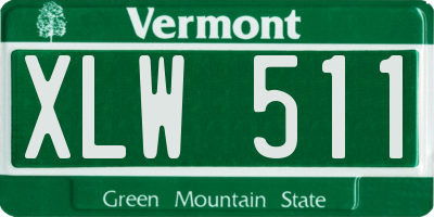 VT license plate XLW511