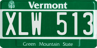 VT license plate XLW513