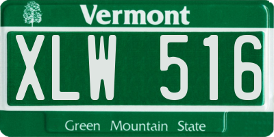 VT license plate XLW516