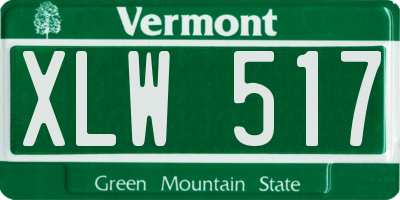 VT license plate XLW517
