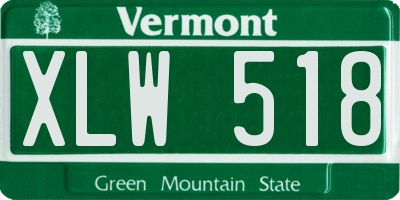 VT license plate XLW518
