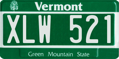 VT license plate XLW521