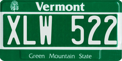 VT license plate XLW522