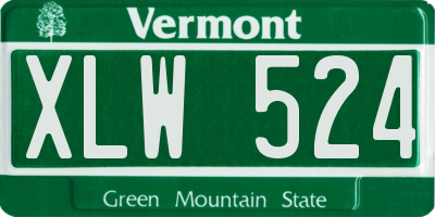 VT license plate XLW524