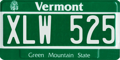 VT license plate XLW525