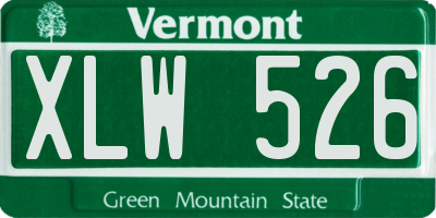 VT license plate XLW526