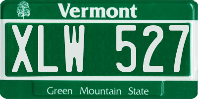 VT license plate XLW527