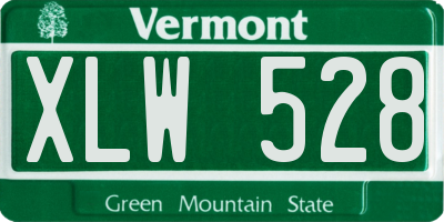 VT license plate XLW528