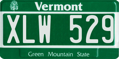 VT license plate XLW529