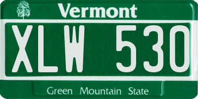 VT license plate XLW530