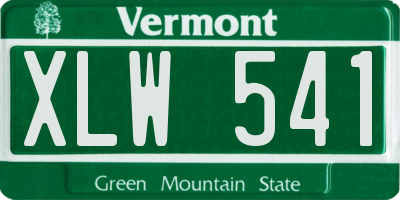 VT license plate XLW541