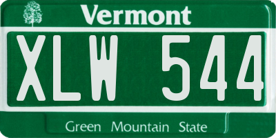 VT license plate XLW544