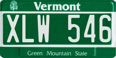 VT license plate XLW546
