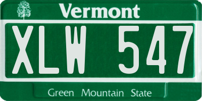 VT license plate XLW547