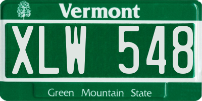 VT license plate XLW548