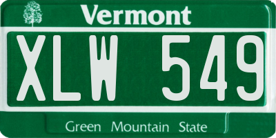 VT license plate XLW549