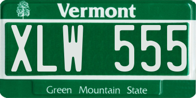 VT license plate XLW555