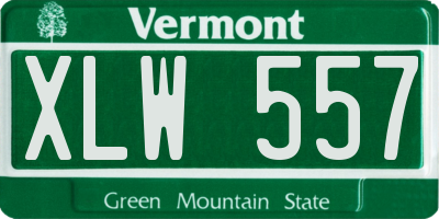 VT license plate XLW557