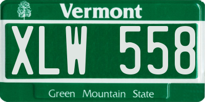 VT license plate XLW558