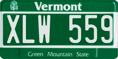 VT license plate XLW559