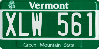 VT license plate XLW561