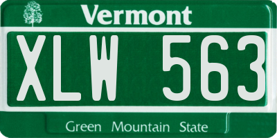 VT license plate XLW563