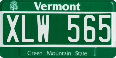 VT license plate XLW565