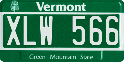 VT license plate XLW566
