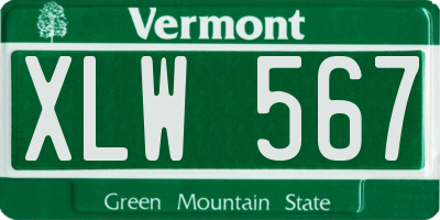 VT license plate XLW567