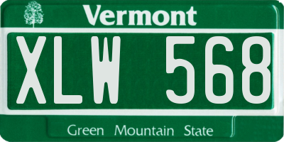 VT license plate XLW568