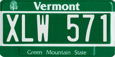 VT license plate XLW571