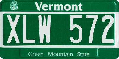VT license plate XLW572