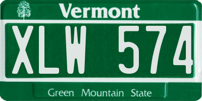 VT license plate XLW574