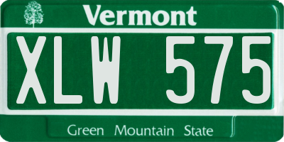 VT license plate XLW575