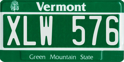 VT license plate XLW576