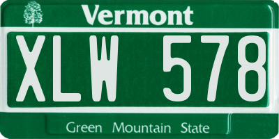 VT license plate XLW578