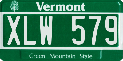 VT license plate XLW579