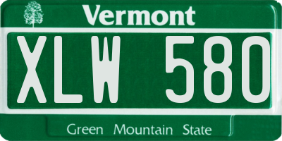 VT license plate XLW580