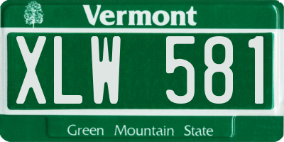 VT license plate XLW581