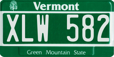 VT license plate XLW582