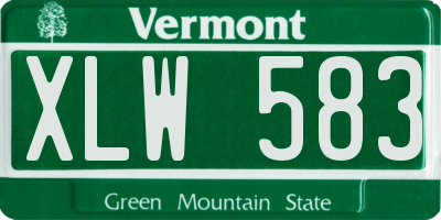VT license plate XLW583