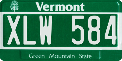VT license plate XLW584