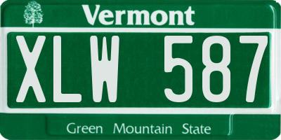 VT license plate XLW587