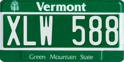 VT license plate XLW588