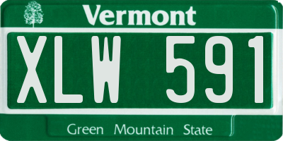 VT license plate XLW591